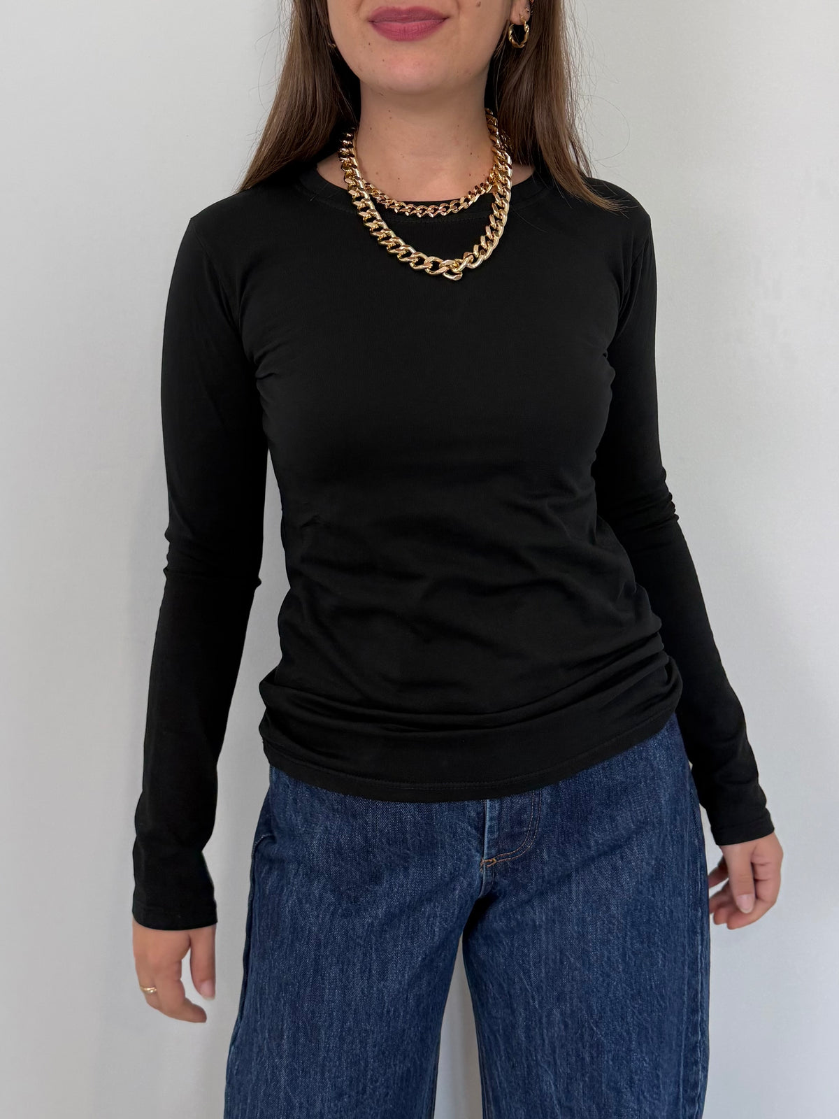 SusyMix - Maglia slim manica lunga nero