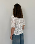 Haveone - Maglia con fiocchi in crochet bianca