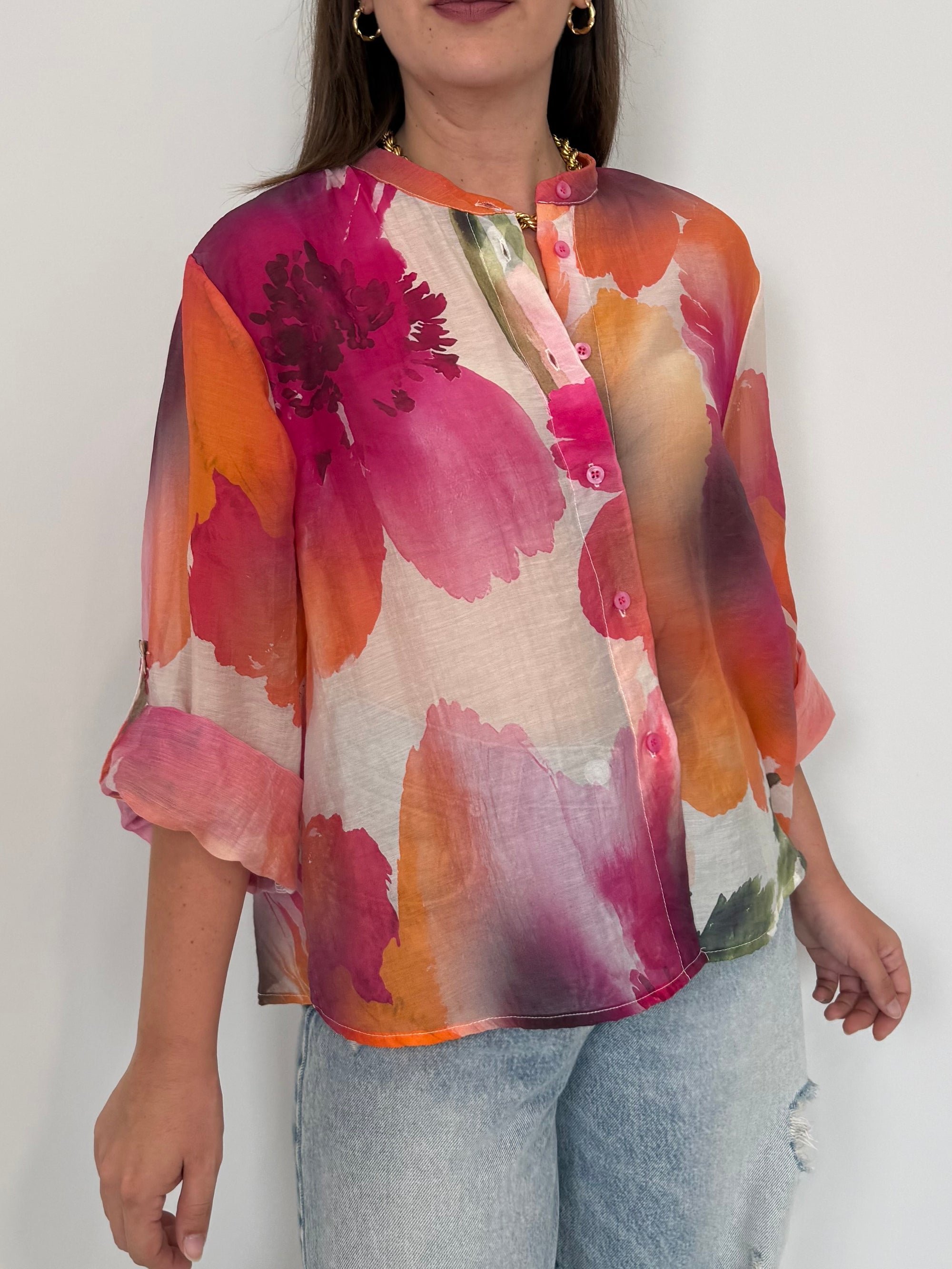 Haveone - Camicia acquerello fuxia