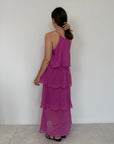 Tensione In - Abito a balze fuxia