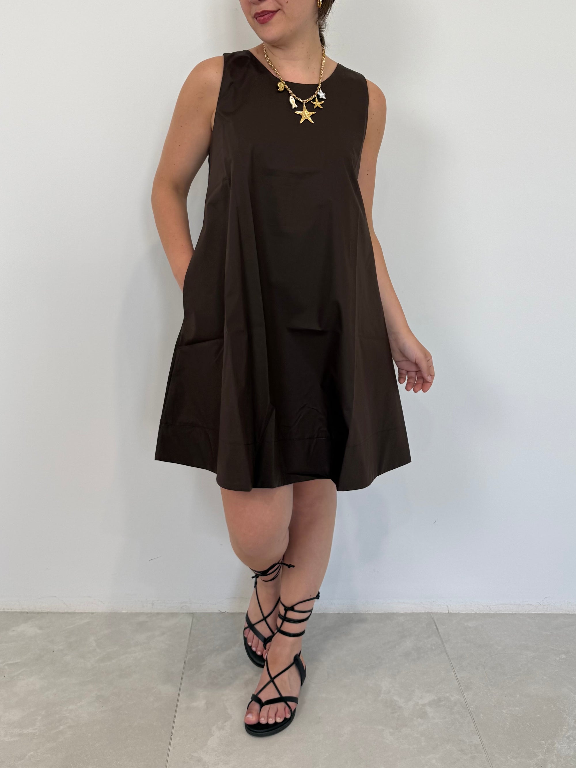 SusyMix - Abito a trapezio con tasche moro