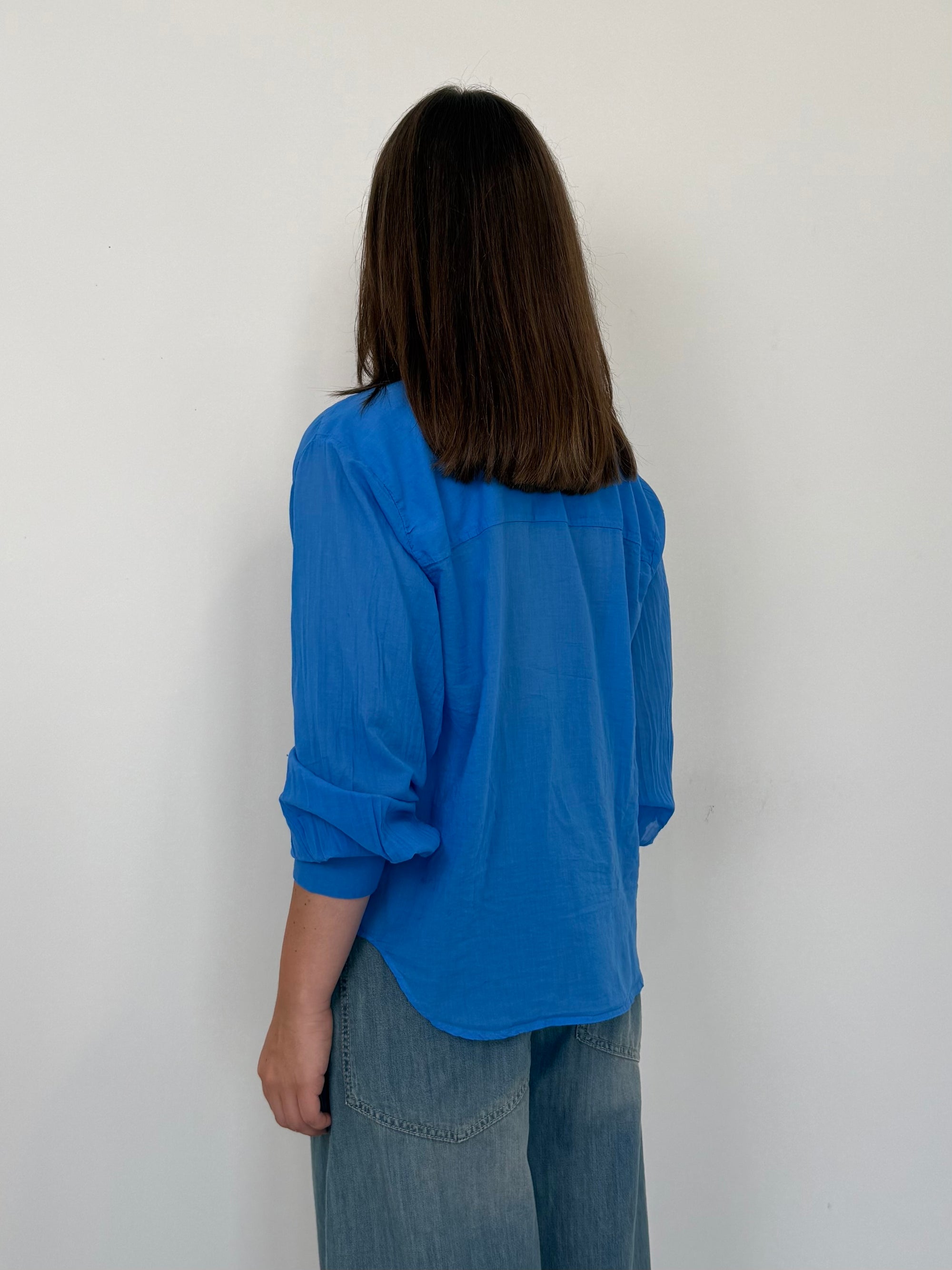 Tensione In - Camicia in cotone blu royal
