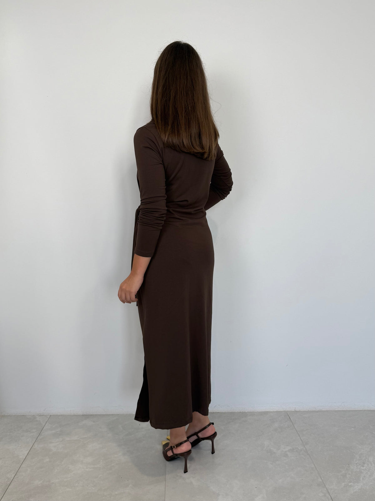 Haveone - Abito in cotone con fiocco moro