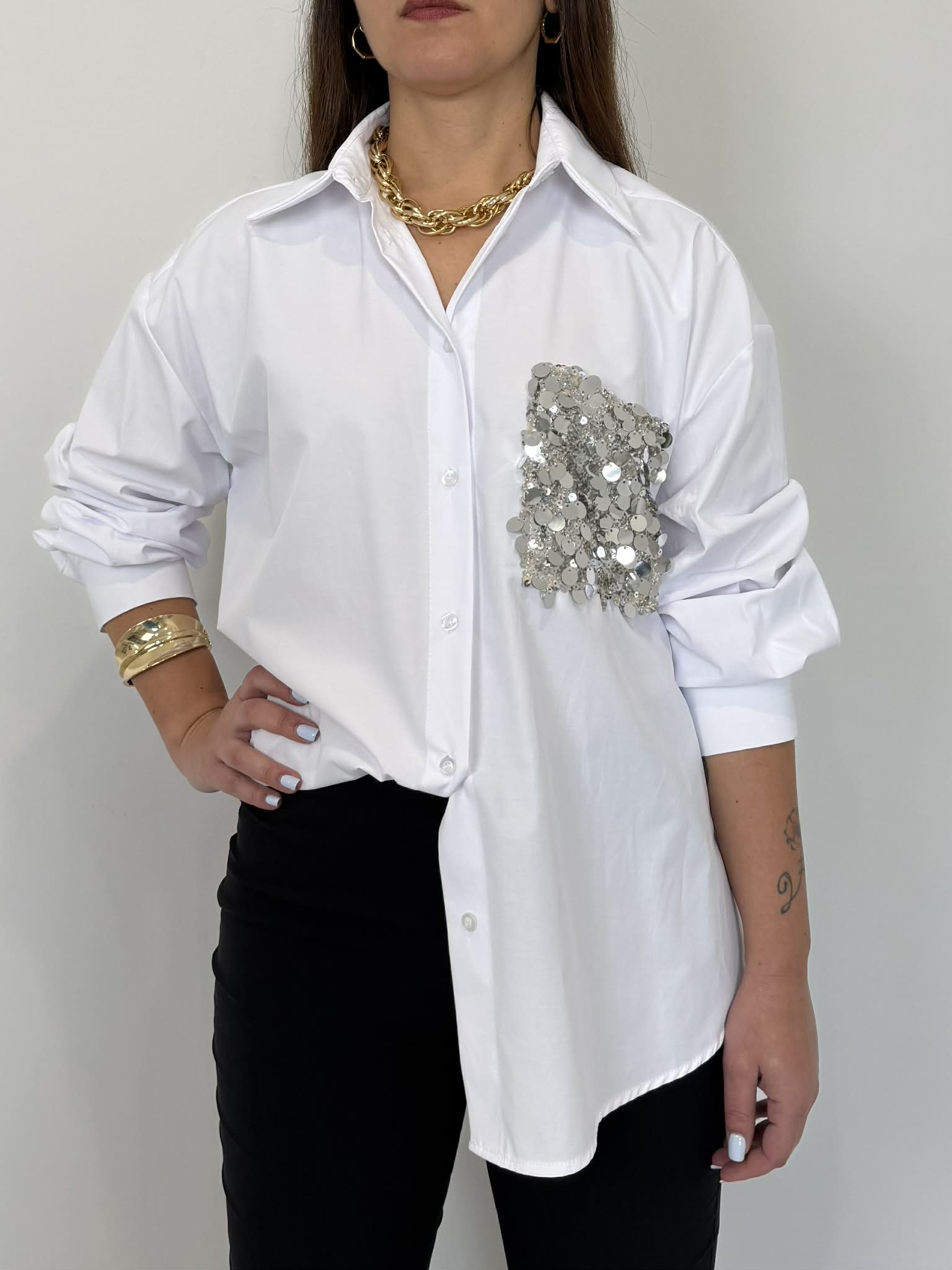 Tensione In - Camicia tasca paillettes
