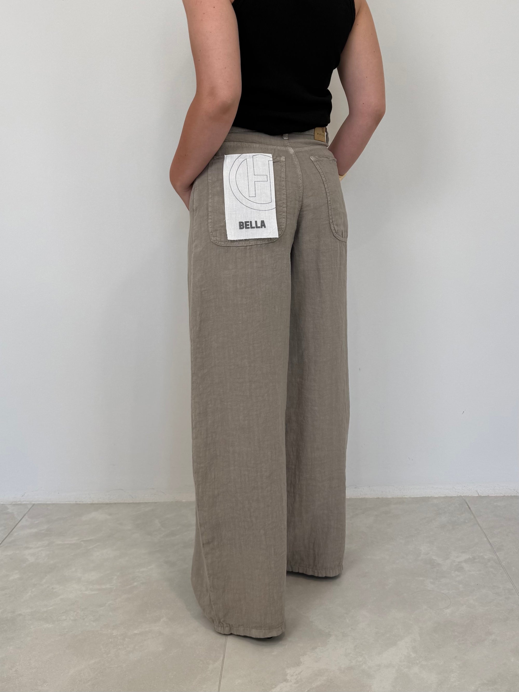 Haveone - Pantalone bella in lino grigio