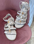 Sandalo gioiello etnico beige