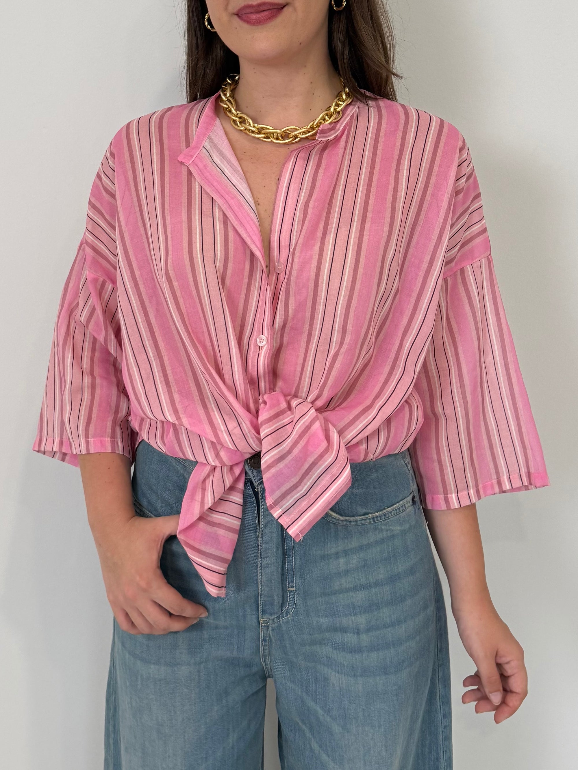 Tensione - Camicia millerighe rosa