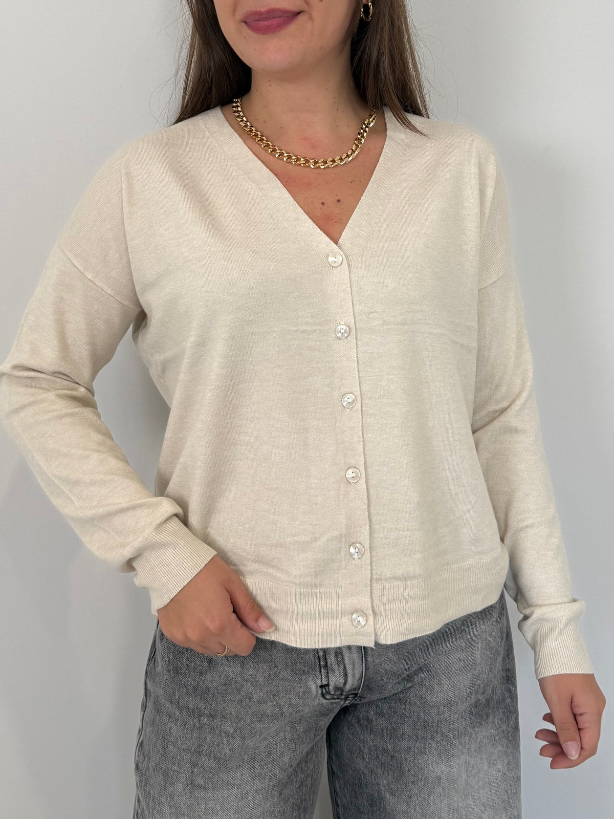 SusyMix - Cardigan basic beige