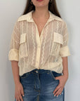 SusyMix - Camicia retrò con trinetta