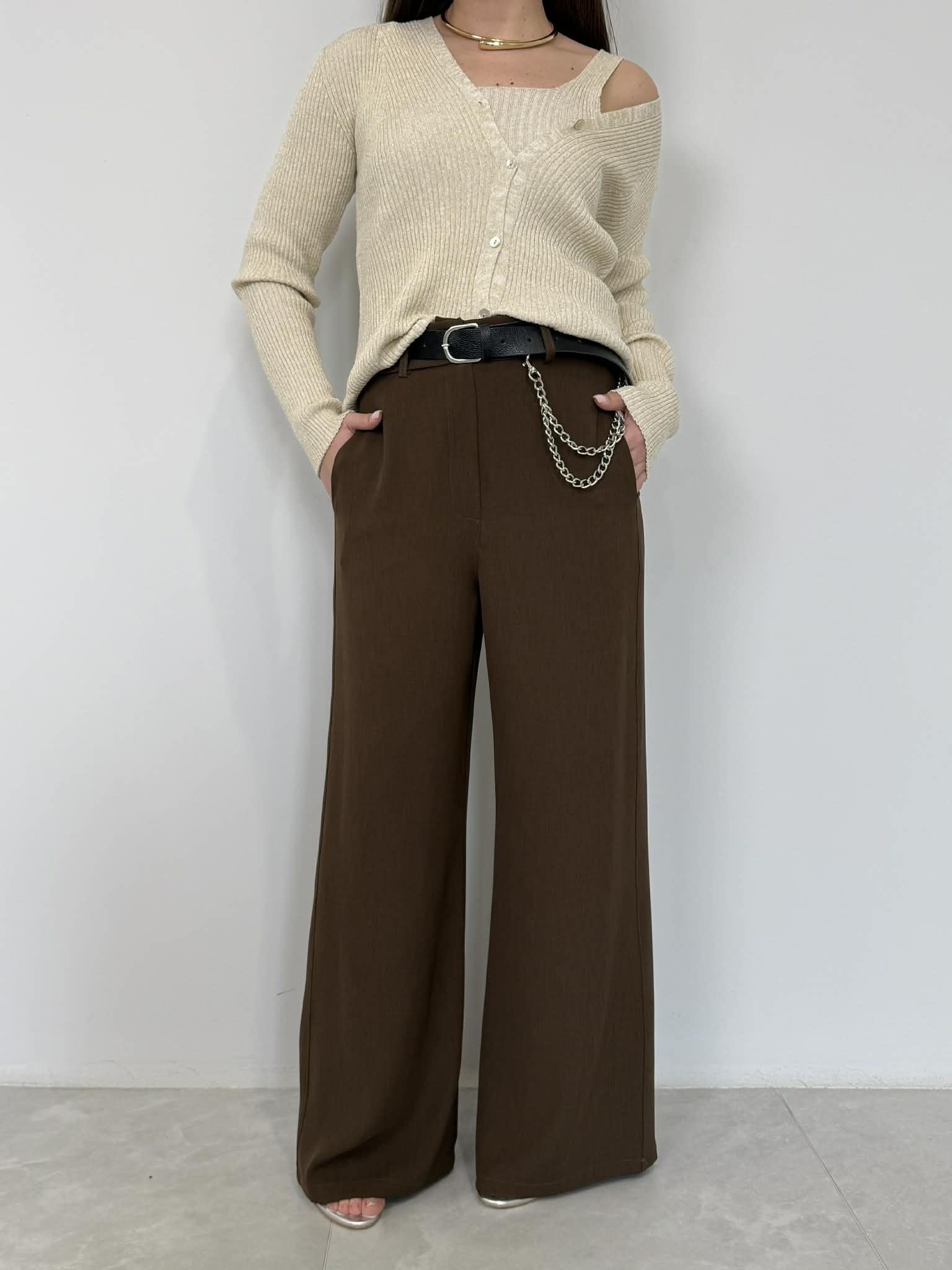 Haveone - Pantalone fluido con catena