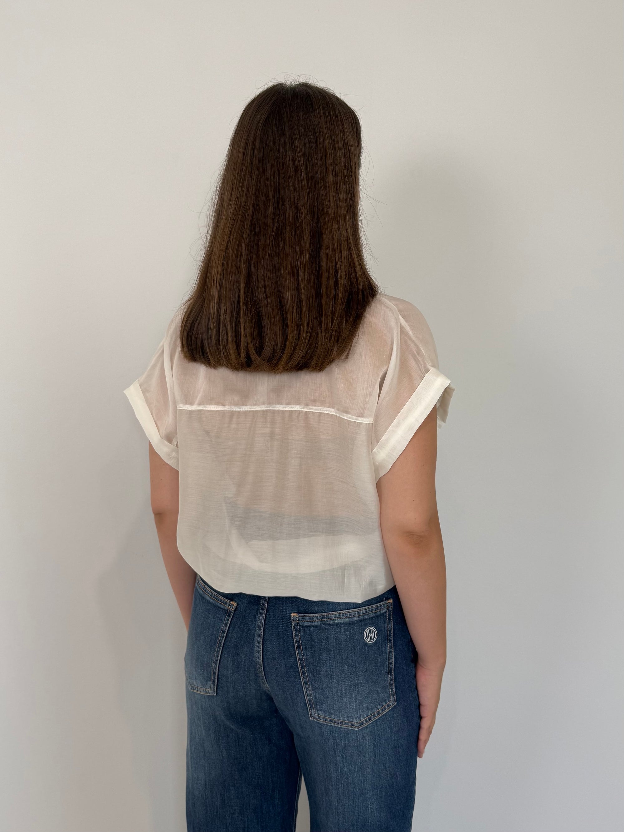 SusyMix - Camicia con tasca paillettes bianca
