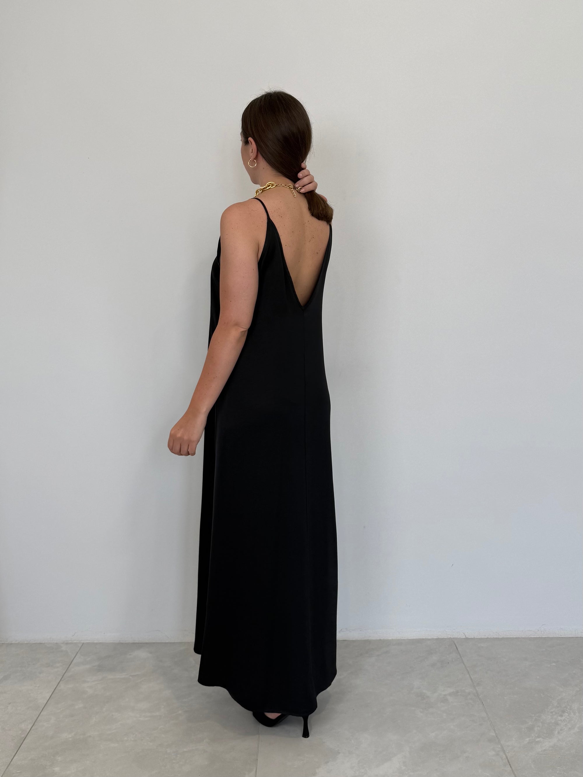 Haveone - Abito scollo quadrato nero