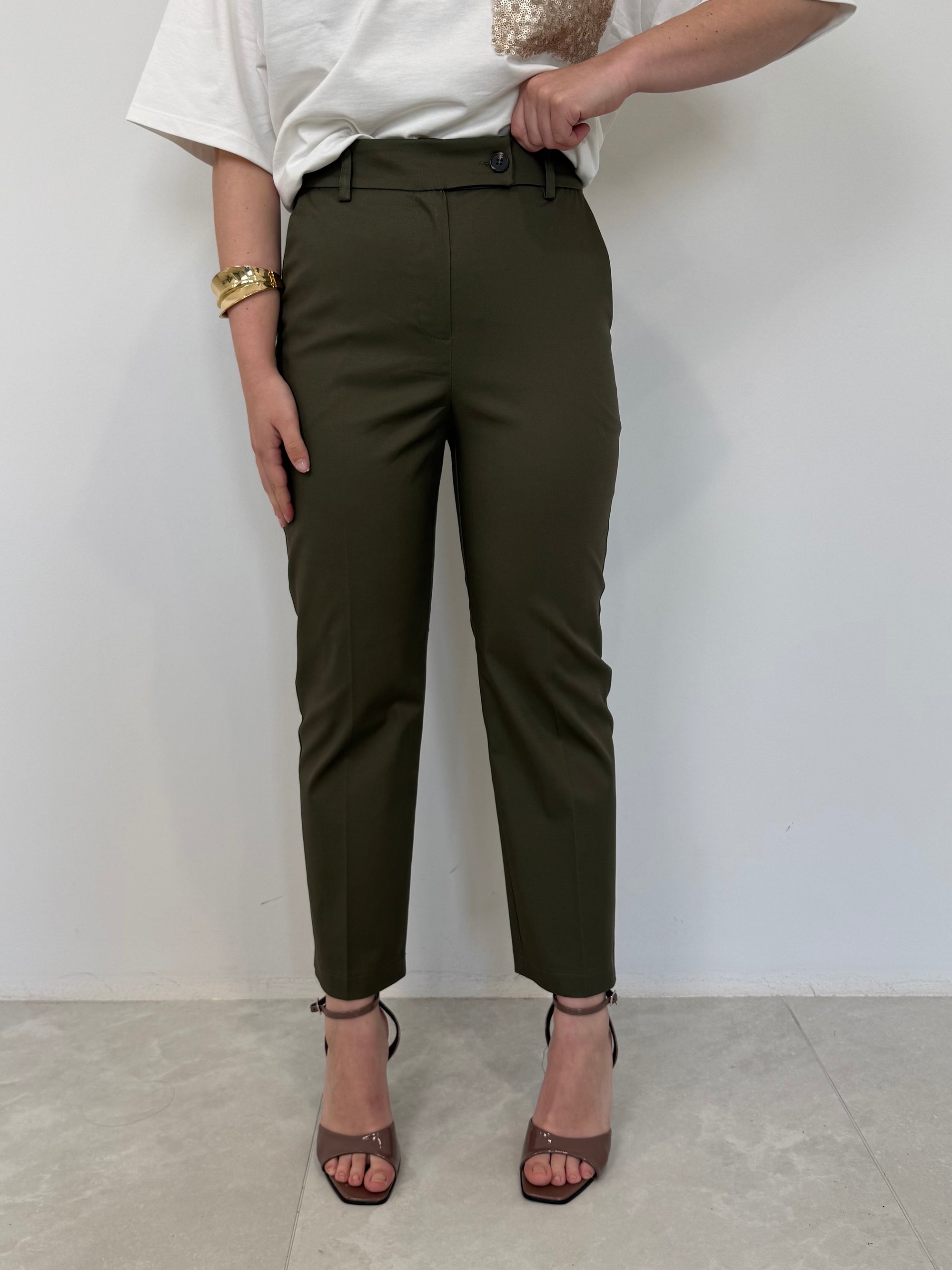 Tensione In - Pantalone sigaretta verde