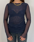 SusyMix - Maglia in tulle blu