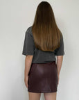 Dixie - Gonna trapezio in ecopelle bordeaux