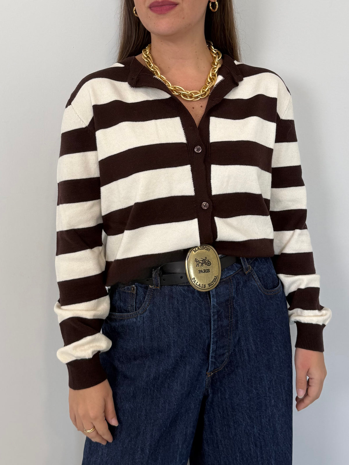 SusyMix - Cardigan rigato moro