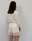 Haveone - Short in pizzo burro