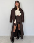 Haveone - Gonna lunga con maniche camicia moro