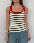 Haveone - Canotta righe acqua contrasto rosso