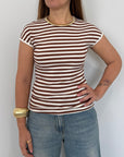 Haveone - Maglia slim con riga tabacco