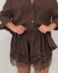 Haveone - Short lingerie con pizzo moro