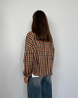 Haveone - Camicia goffrata check mattone