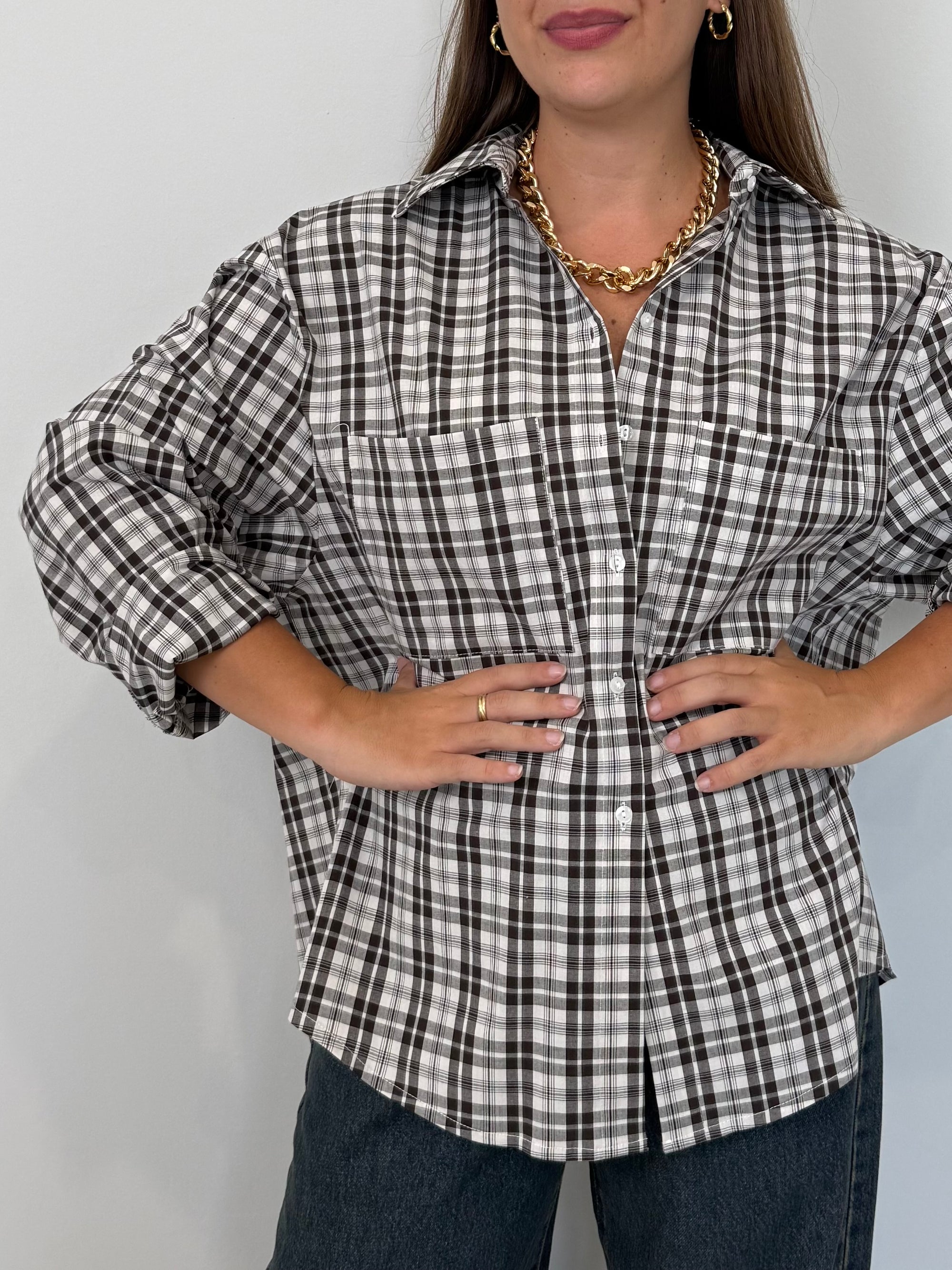 Haveone - Camicia micro check moro