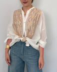 Tensione In - Camicia in seta con ricamo oro