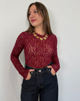 Haveone - Body in pizzo bordeaux