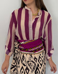 Haveone - Camicia righe larghe viola