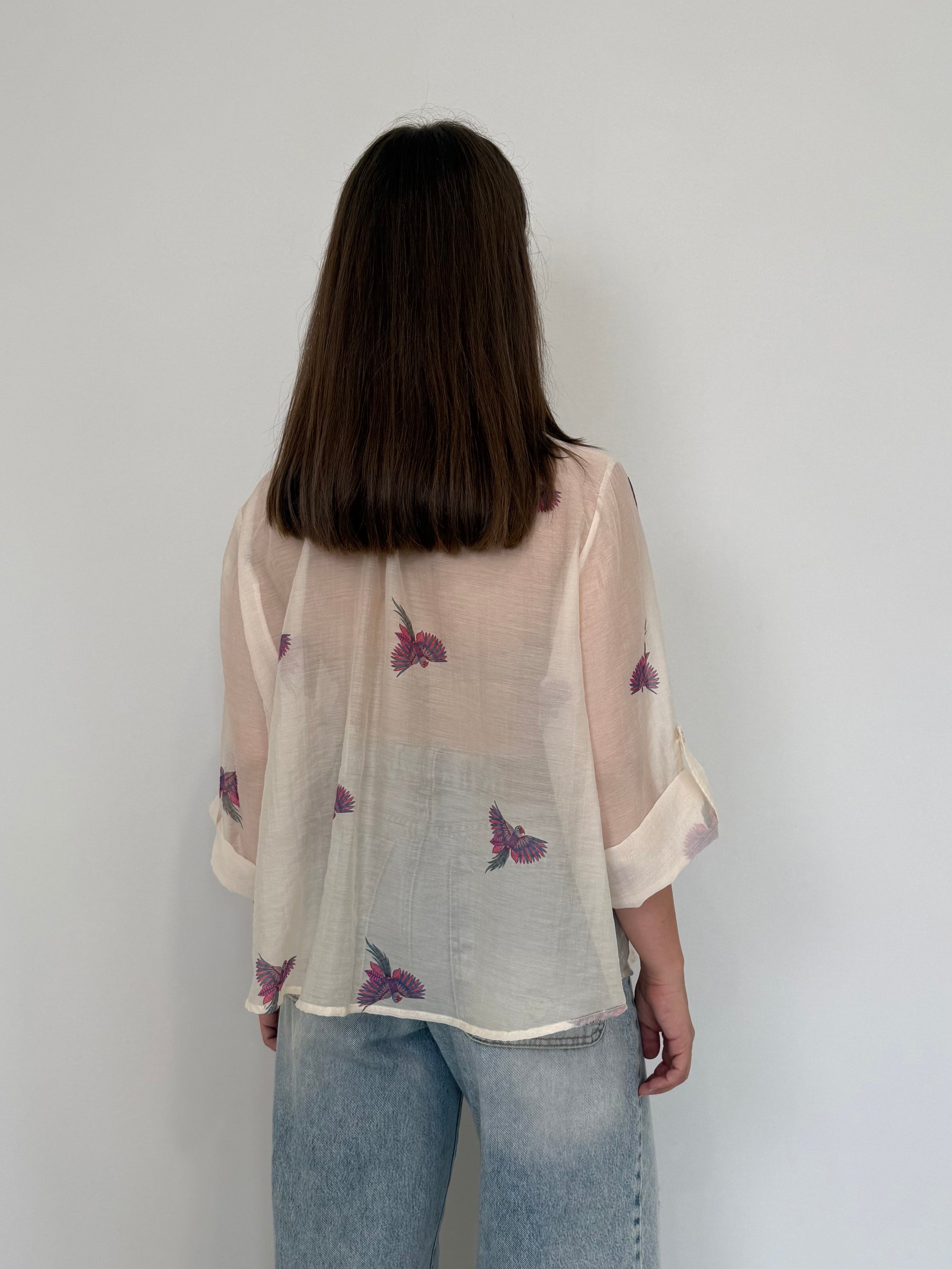 Haveone - Camicia pappagalli fuxia