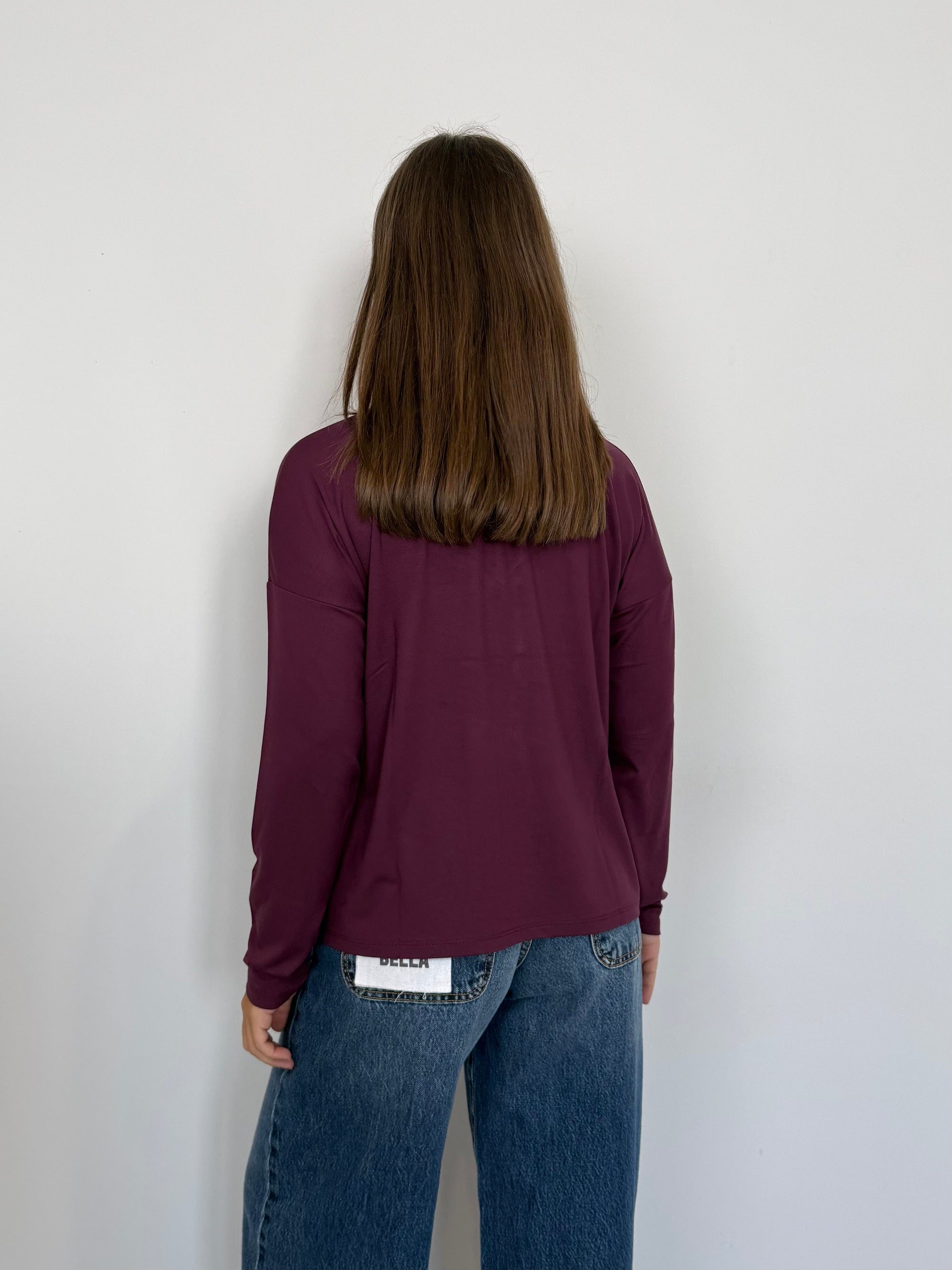 SusyMix - Maglia scatola scollo V vino