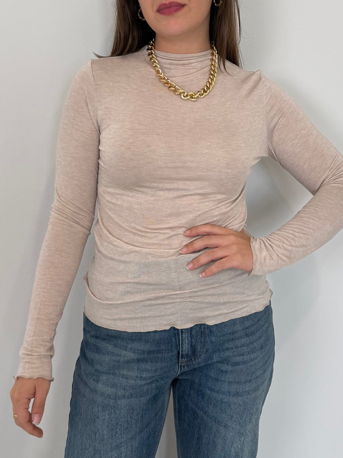 Haveone - Maglia Modal e Lana beige