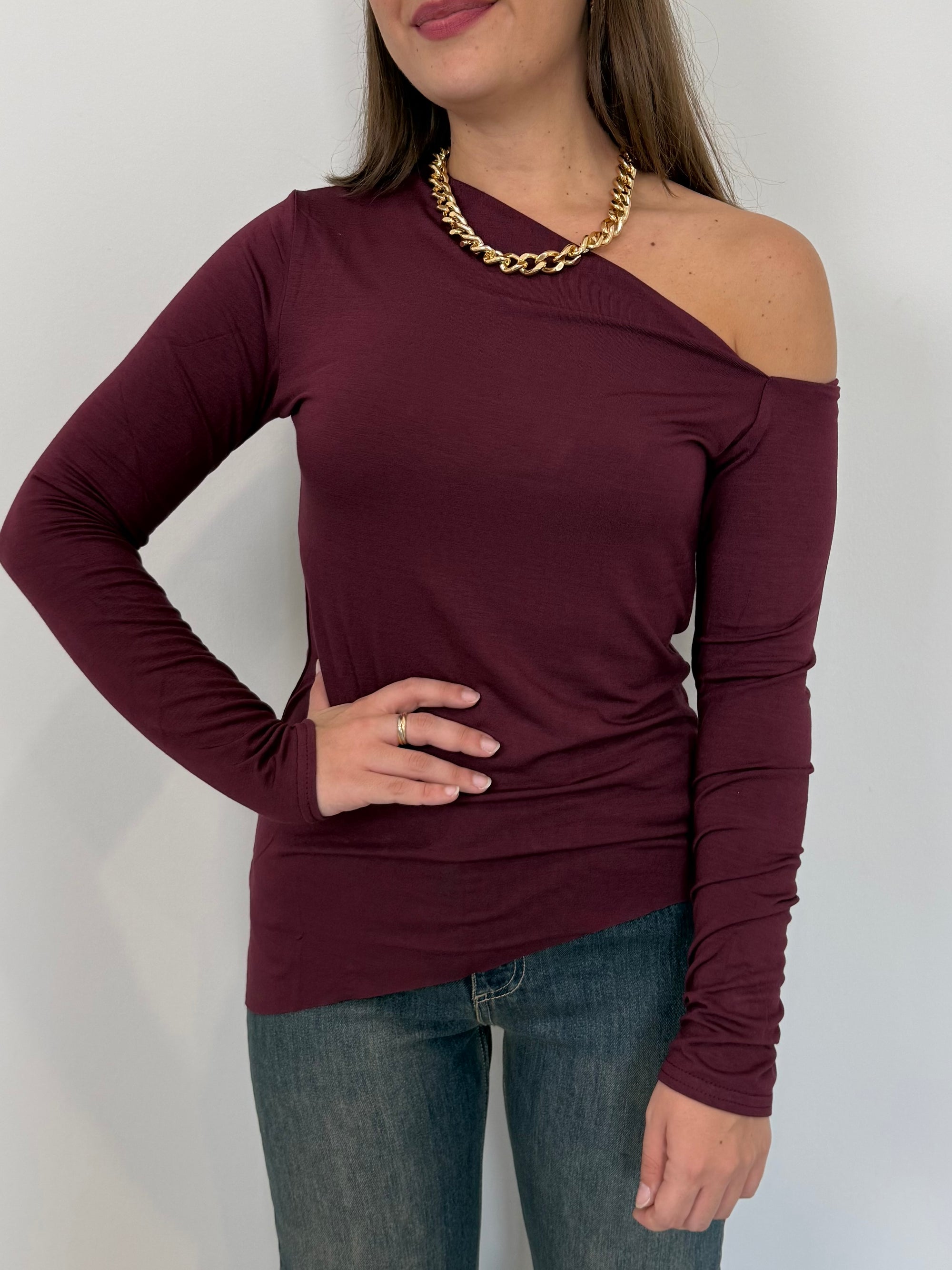 SusyMix - Maglia cutout vino