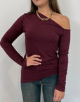 SusyMix - Maglia cutout vino