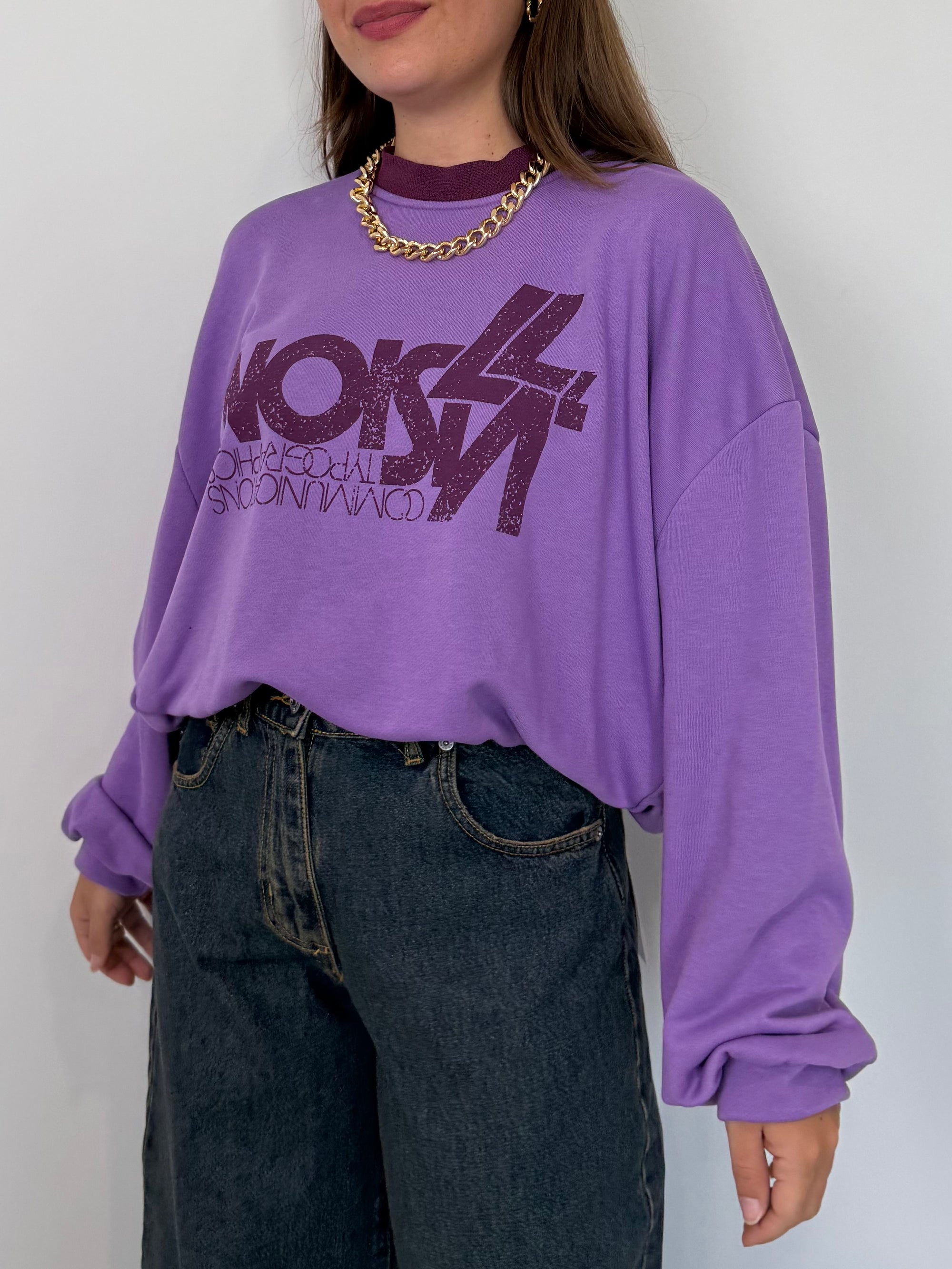 Haveone - Felpa con stampa viola