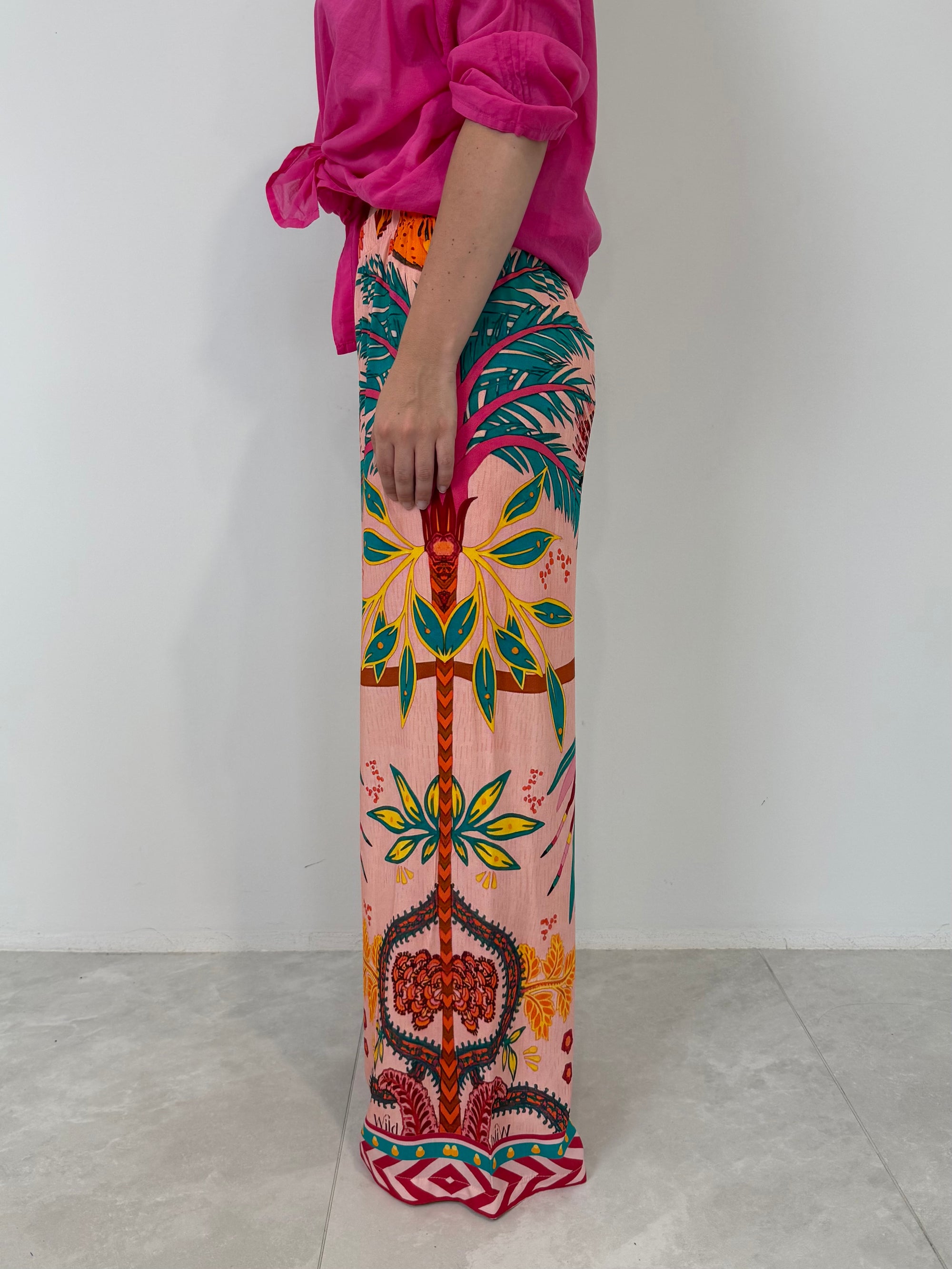 Tensione In - Pantalone tropical rosa