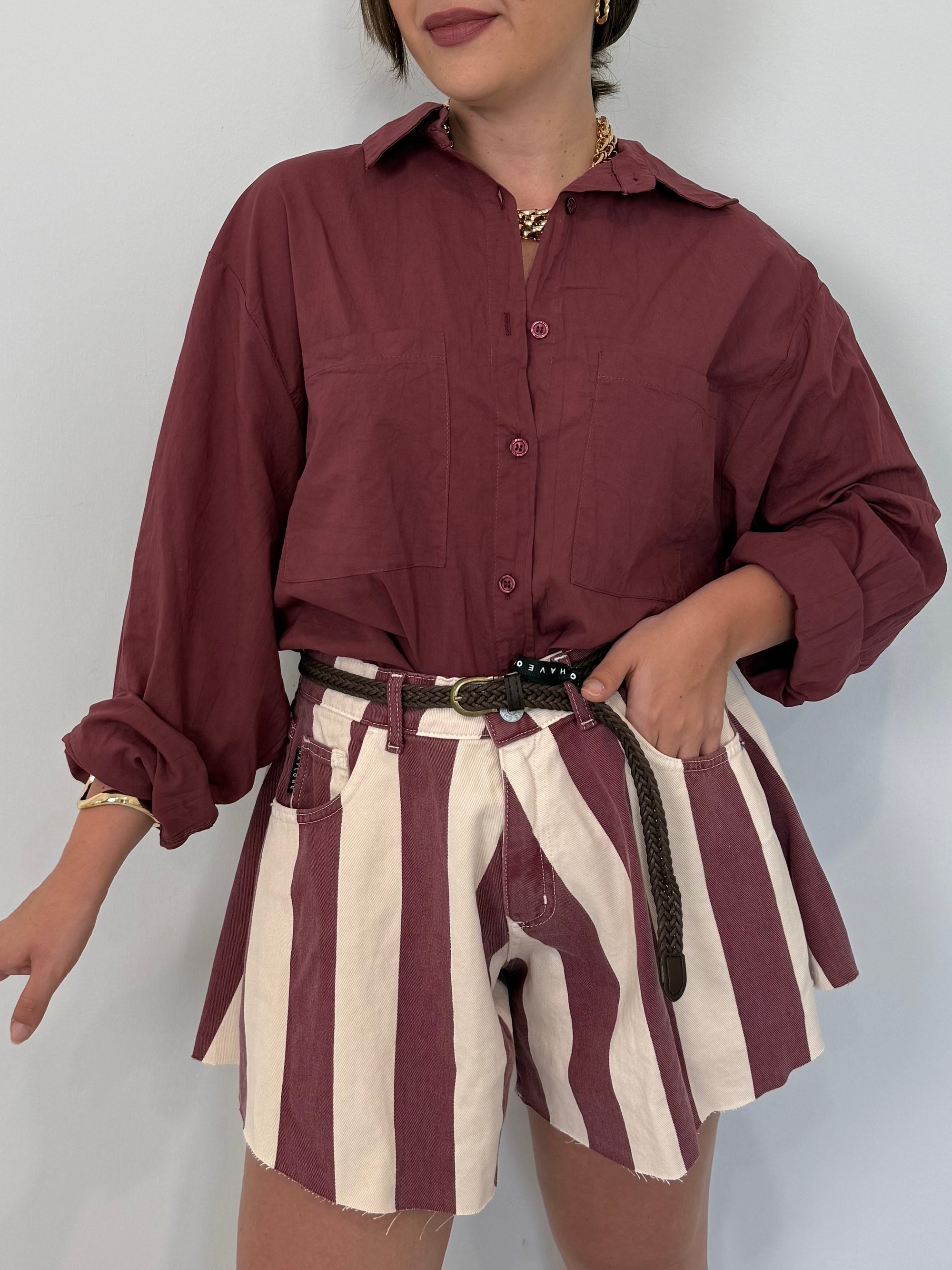 Haveone - Short Ivy farfalla righe
