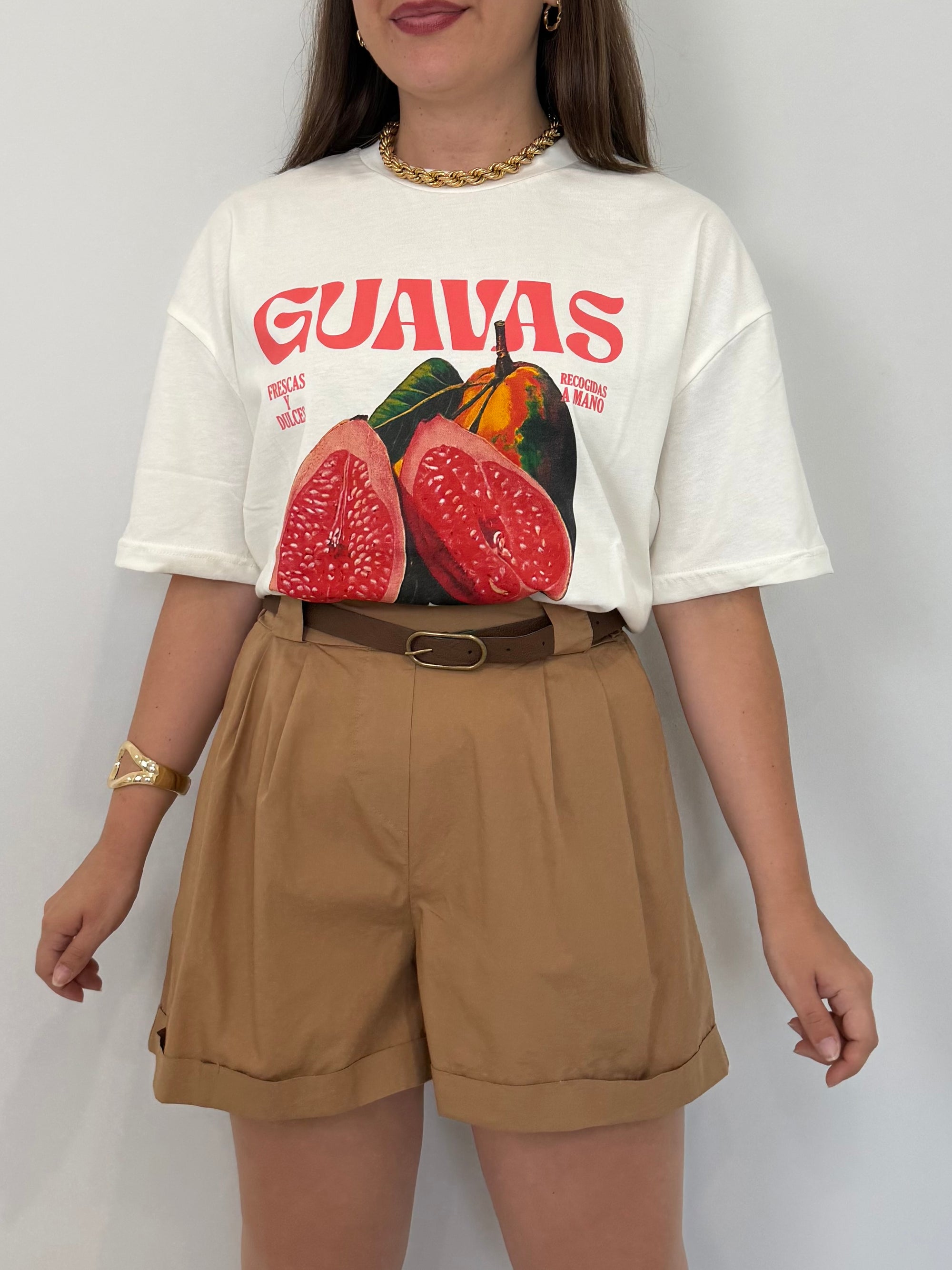 Haveone - Short in cotone con pence sabbia