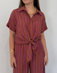 Haveone - Camicia millerighe viola