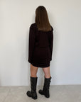 Tensione In - Abito stile camicia con manica svasata moro