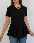 Tensione In  - T-shirt godet nera
