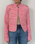 Motel - Giacca napoleon tweed fuxia