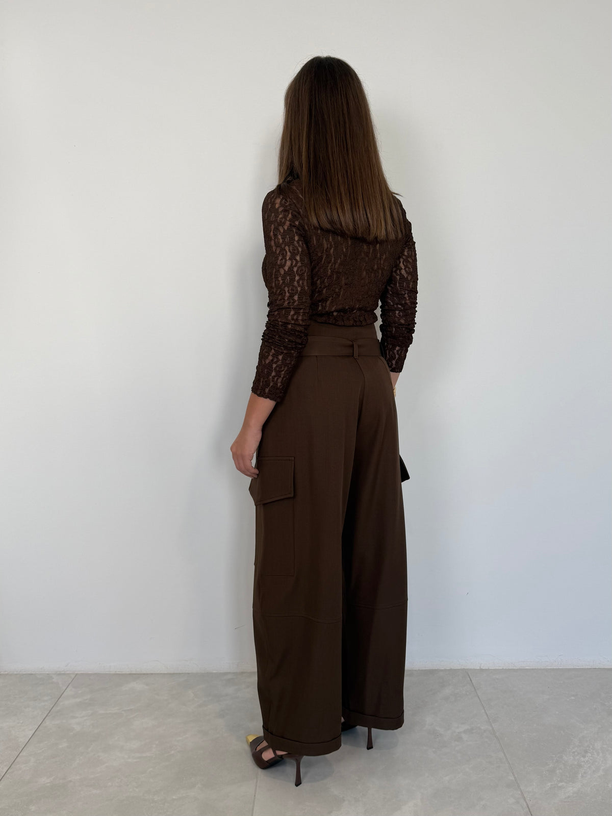 Haveone - Pantalone cargo moro
