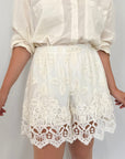 Haveone - Short in pizzo burro