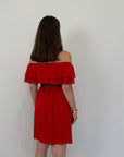 Kontatto - Abito shiffer con balze rosso