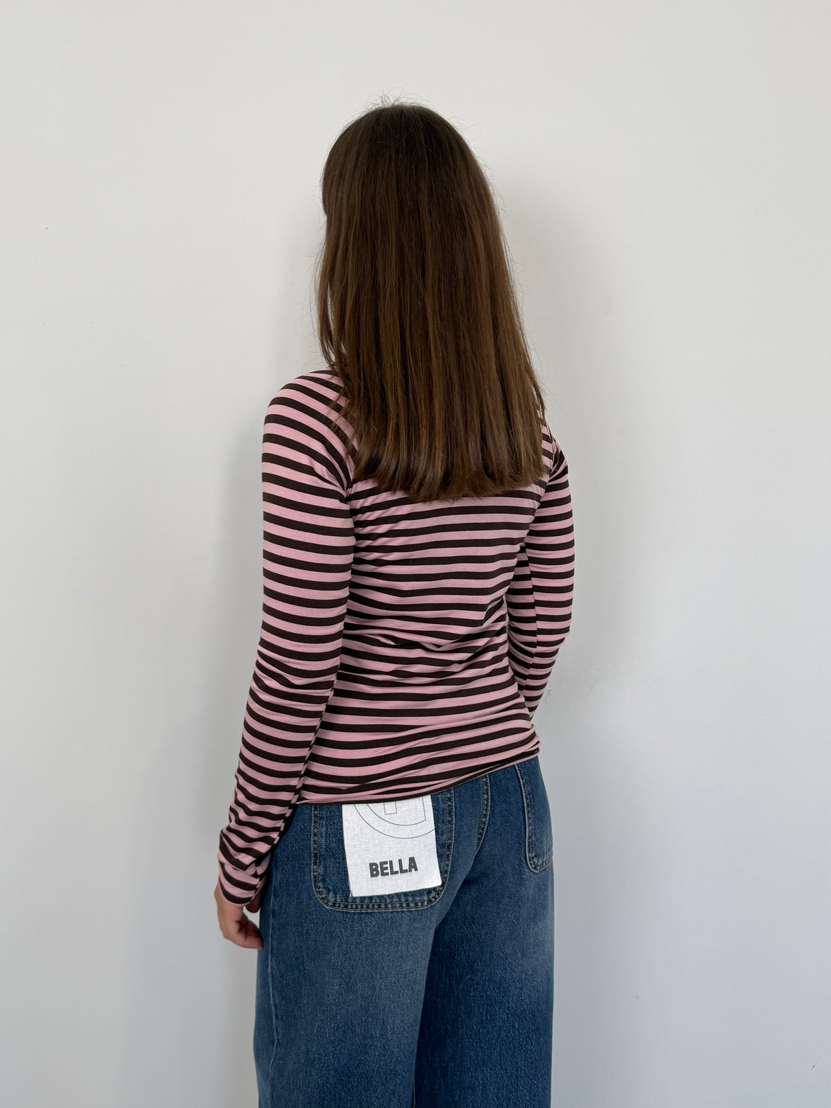 SusyMix - Maglia righe slim moro e rosa