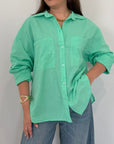 Haveone - Camicia doppia tasca acqua marina