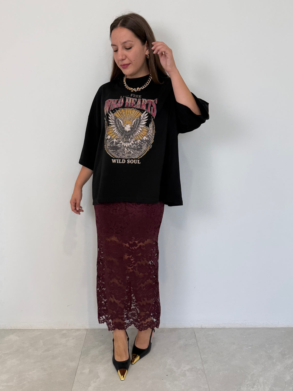 SusyMix - Gonna a tubino in pizzo bordeaux