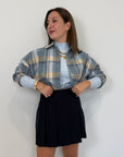 Haveone - Gonna con short pieghe blu